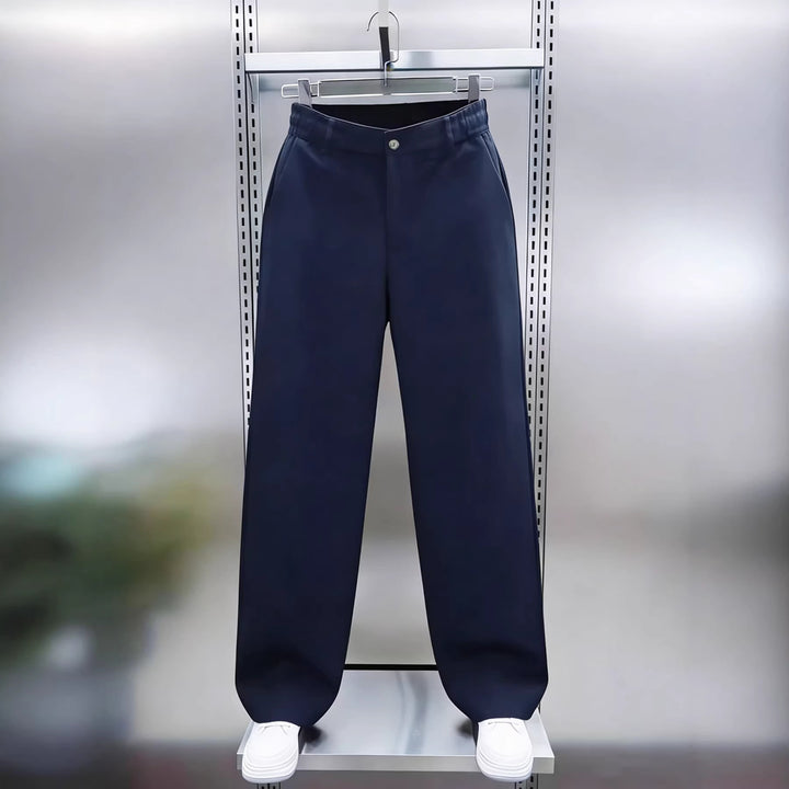 Herren Weite Twillhose mit hohem Bund, elastischem Rückenbund und geradem Bein Echo Archiv