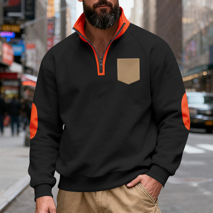 Herren Pullover mit Stehkragen und Reißverschluss Echoarchiv