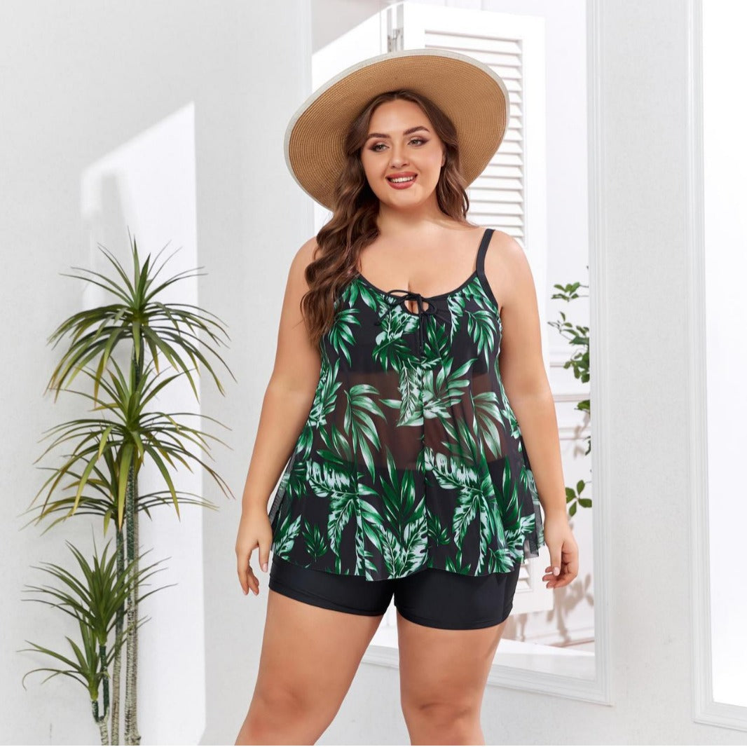 Damen Tankini-Set mit floralem Oberteil und eleganten Shorts Echo Archiv