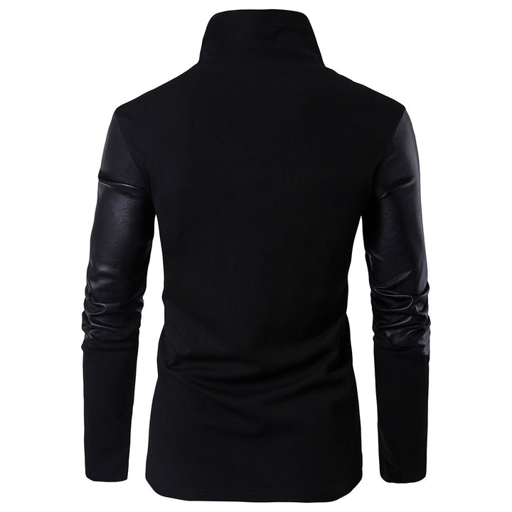 Herren Modische Jacke mit asymmetrischem Reißverschluss und kontrastierenden Ärmeln Echoarchiv