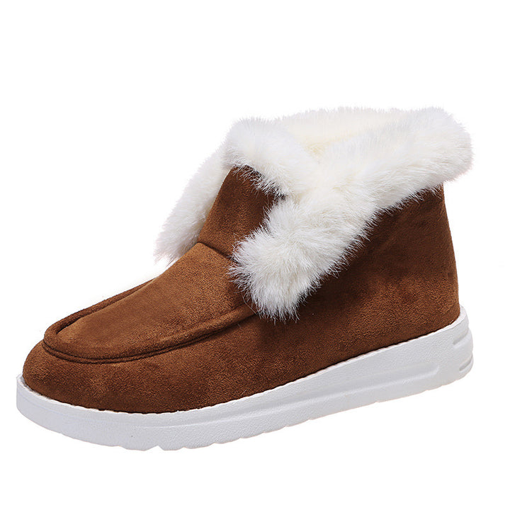 Damen Gefütterte Kurzstiefel‑Hausschuhe mit Kunstfellrand und leichter Gummisohle – Lioré