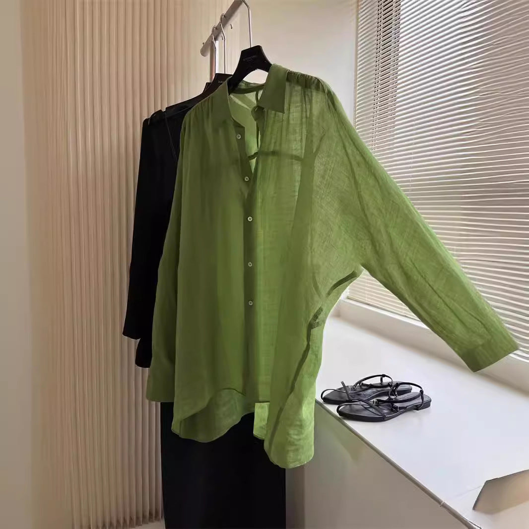 Damen Leichte und luftige Bluse aus reinem Leinen Echoarchiv
