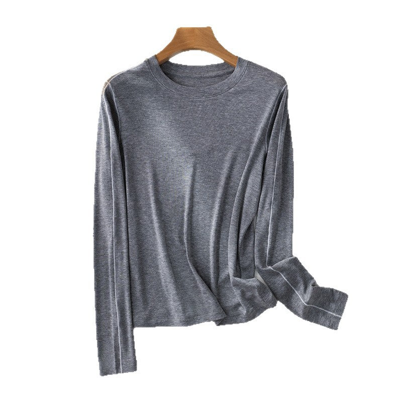 Damen Feines Langarm-Feinstrickshirt mit Kontrastpaspel an den Ärmeln Echo Archiv