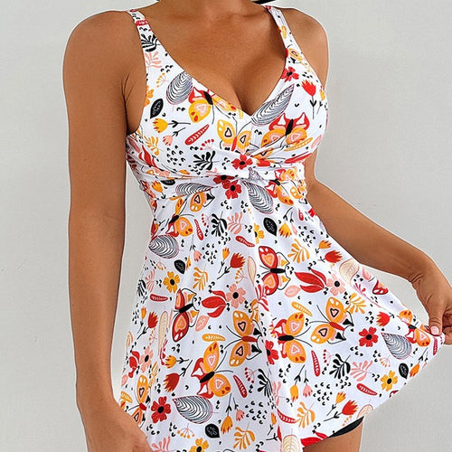 Damen Floral Design Badeanzug mit Rock Echo Archiv