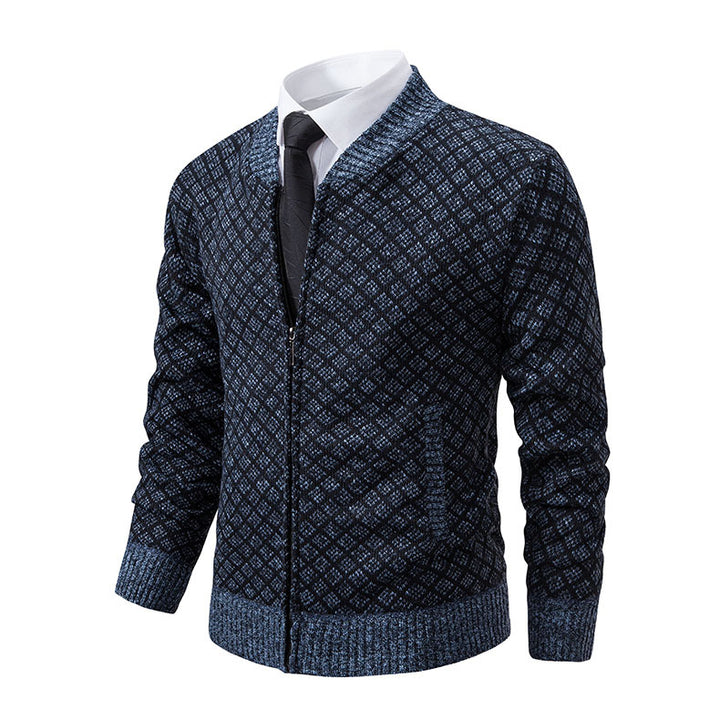 Herren Smarte Strickjacke mit modischem Zipper und seitlichen Taschen Echoarchiv