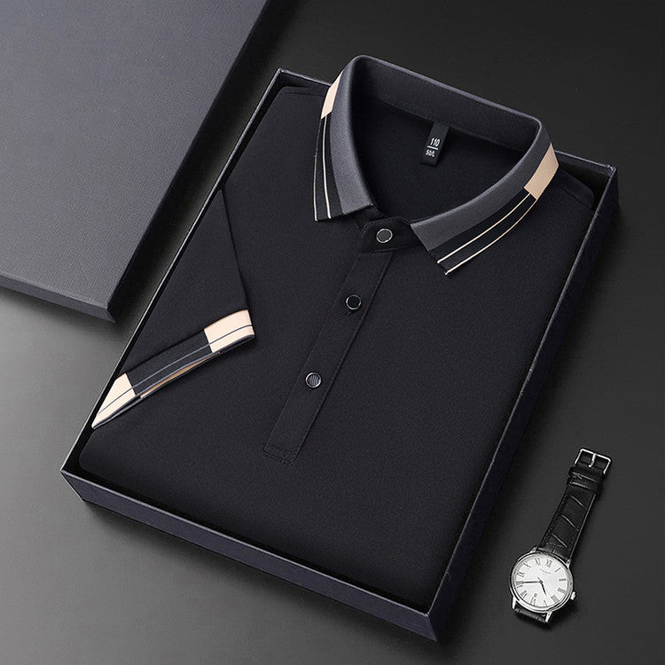 Herren stilvolles Poloshirt mit modernem Kragen und eleganten Akzenten Echoarchiv