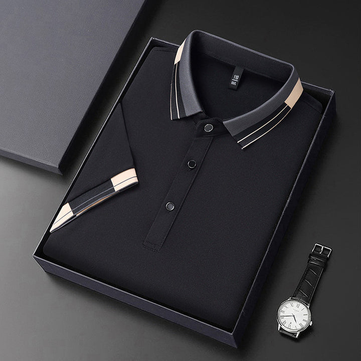 Herren stilvolles Poloshirt mit modernem Kragen und eleganten Akzenten Echoarchiv