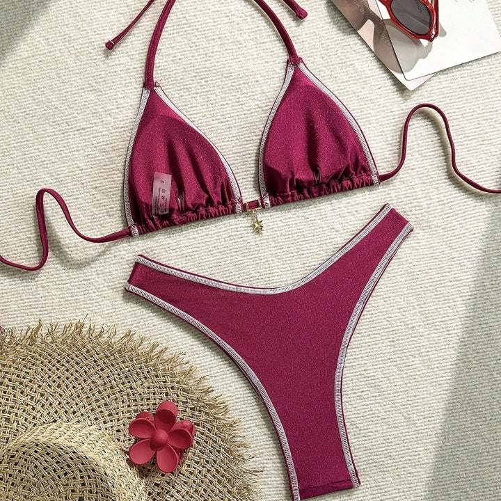 Damen Triangel-Bikini mit feinen Kontrastnähten Echo Archiv