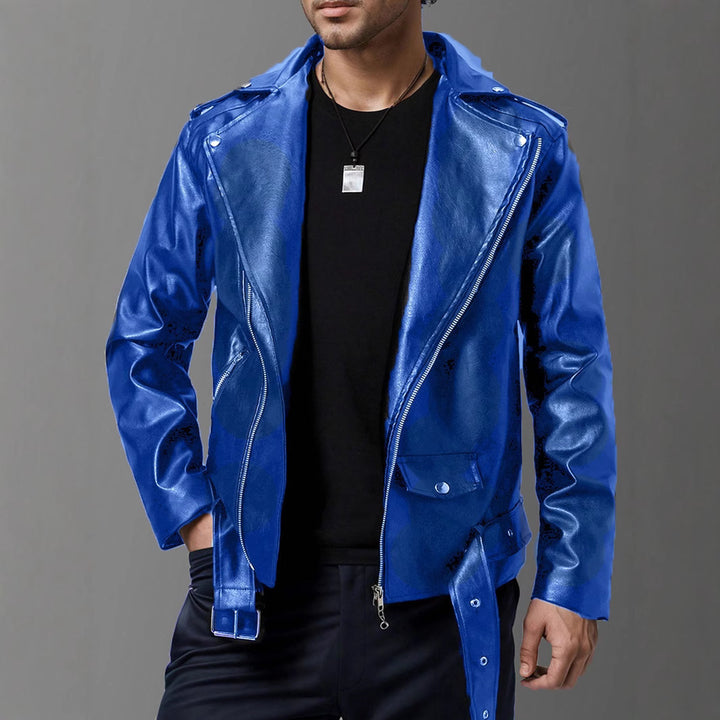 Herren stilvolle Bikerjacke aus hochwertigem Echtleder Echoarchiv