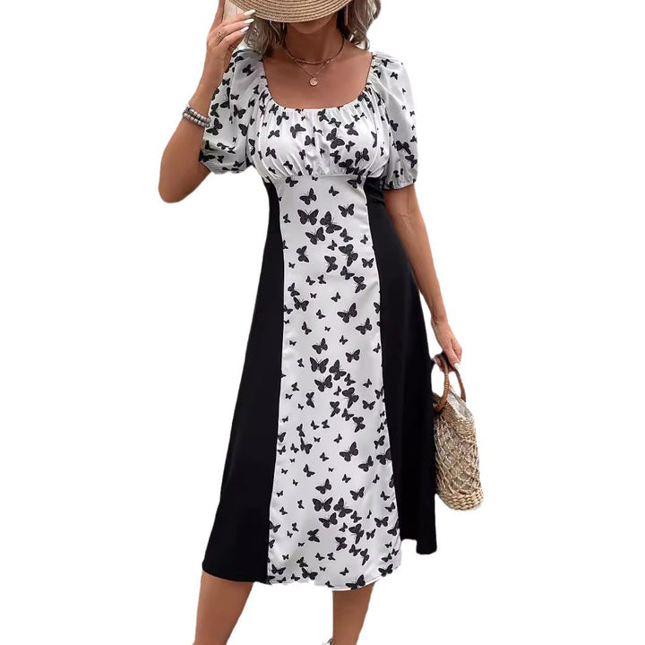Damen Maxikleid mit Puffärmeln und Schmetterlingsmuster Echo Archiv
