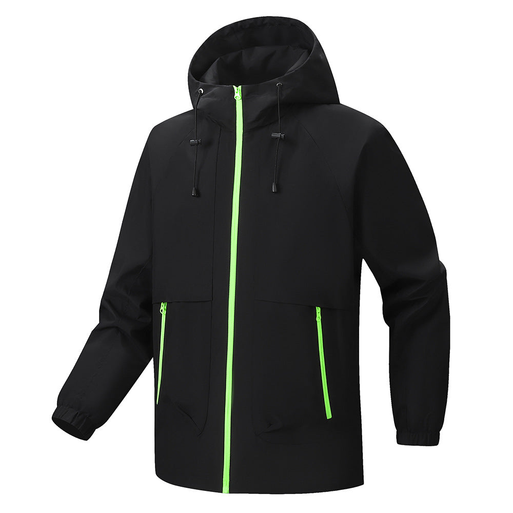 Herren leichte Funktionsjacke mit verstellbarer Kapuze und atmungsaktivem Material Echoarchiv