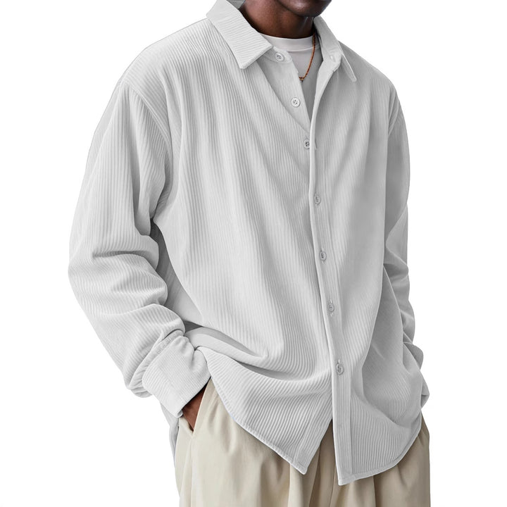 Herren nan oversized Kordhemd mit feiner Rippenstruktur und Relaxed-Fit Echo Archiv