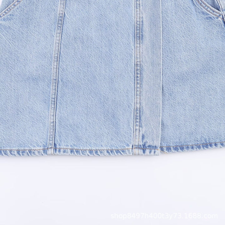 Damen Tailliertes Jeanskleid mit Bindegürtel, Hemdblusenkragen und Pattentaschen Echo Archiv