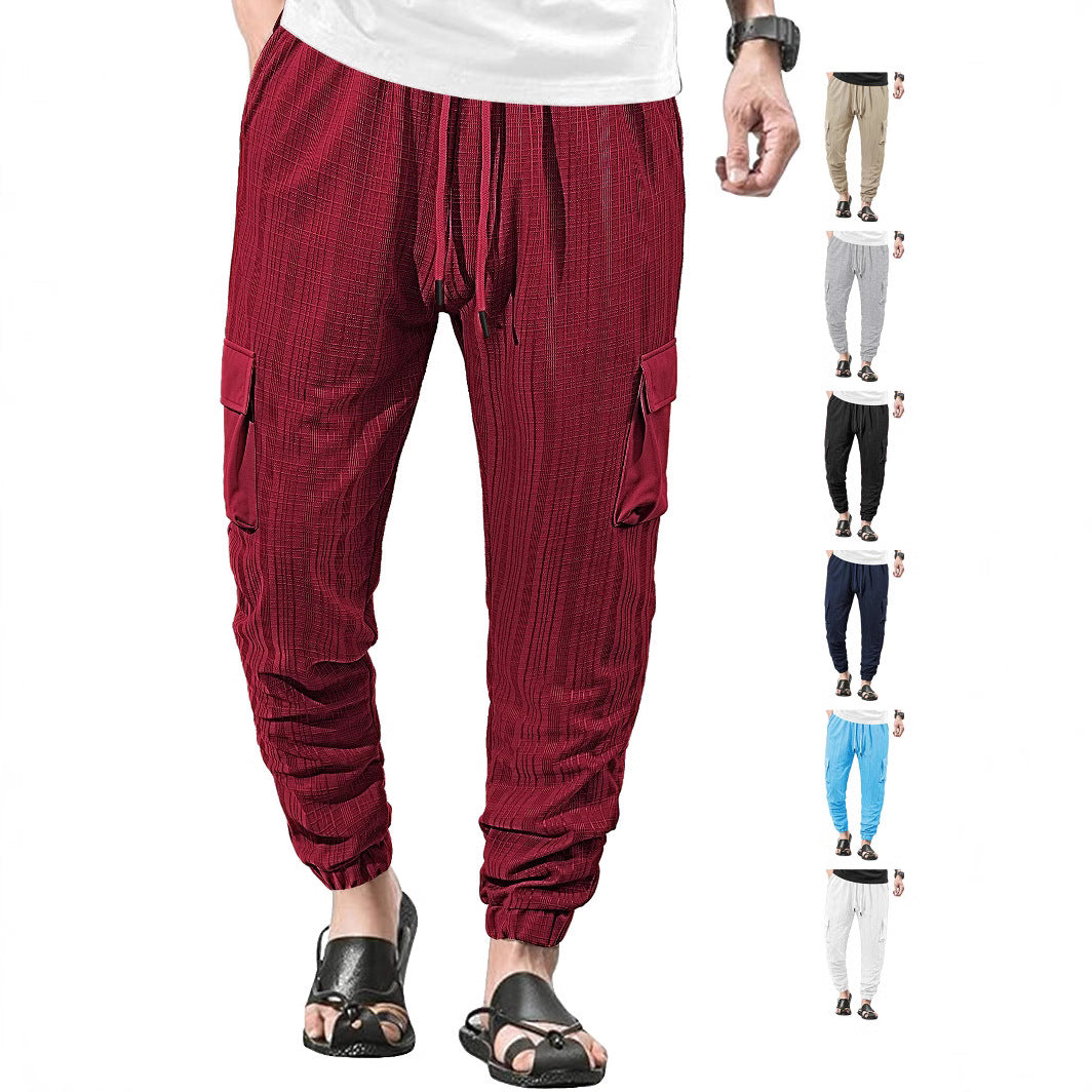 Herren modische Cargo-Hose mit elastischem Bund und seitlichen Taschen Echoarchiv