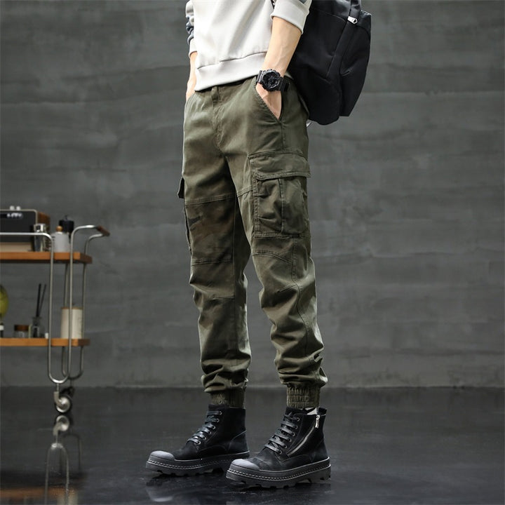 Herren Cargo-Jogginghose mit Camouflage-Knieeinsatz & elastischen Bündchen Echoarchiv