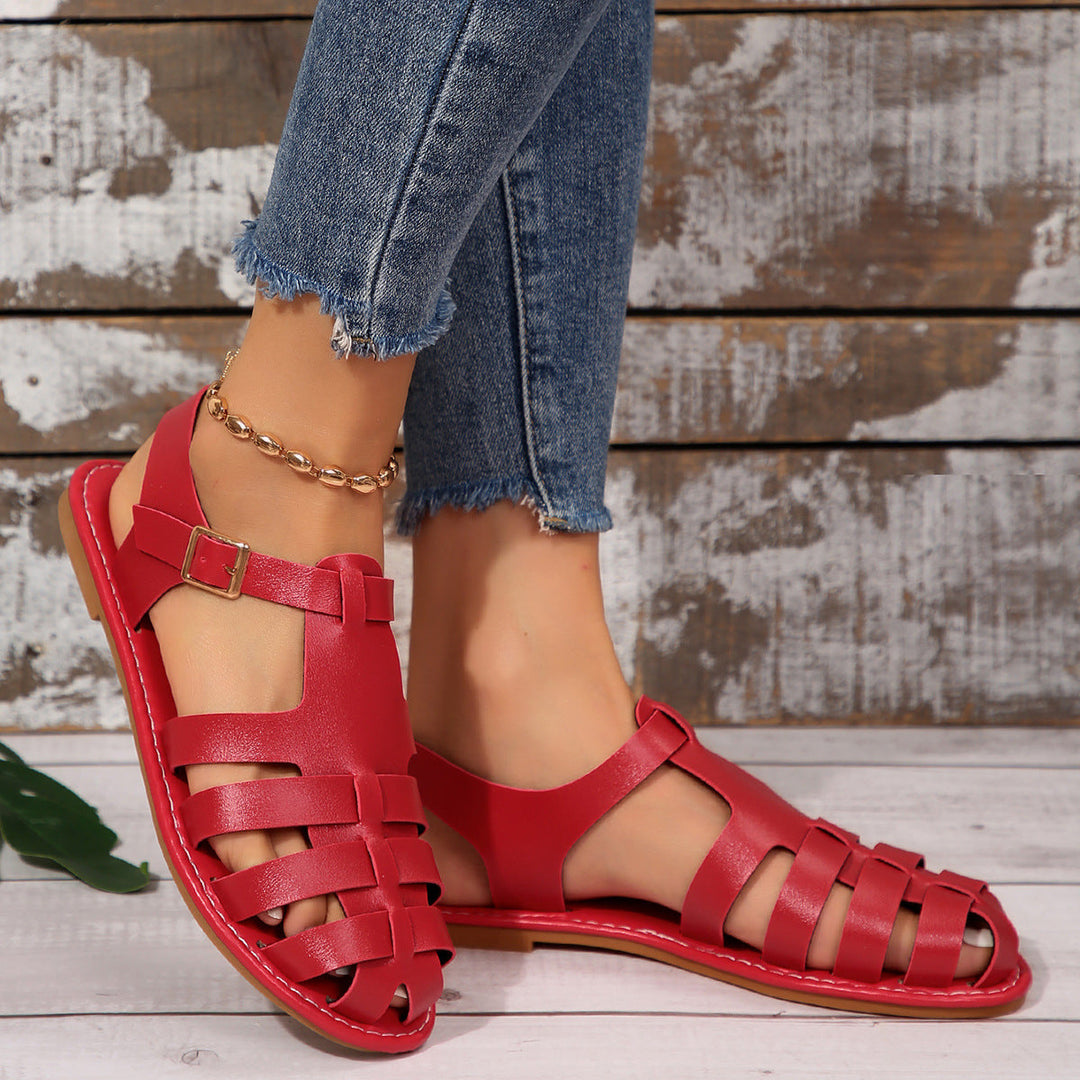 Damen komfortable Riemchen-Sandalen mit verstellbarem Fußbett und eleganter Schnallenverzierung Echoarchiv