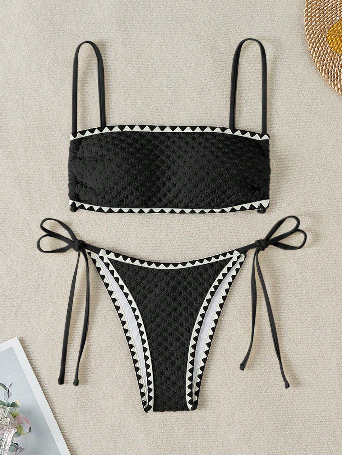 Damen Geripptes Bandeau-Bikinioberteil – Maréssa