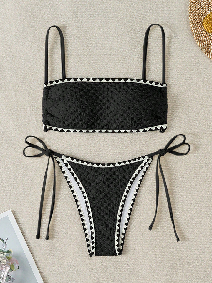Damen Geripptes Bandeau-Bikinioberteil Echo Archiv