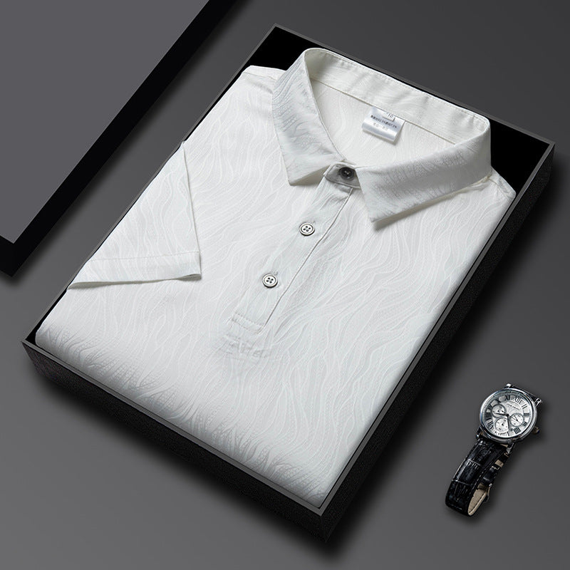 Herren Poloshirt mit elegantem Strukturdesign und atmungsaktiven Eigenschaften Echoarchiv