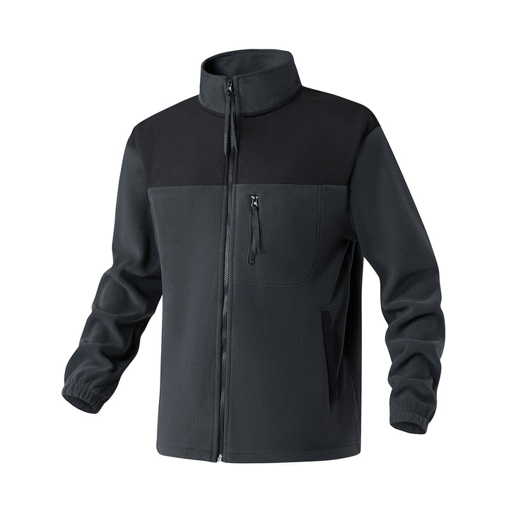 Herren Fleecejacke mit verstärktem Schulterpaneel, Stehkragen und Brustreißverschluss Echo Archiv