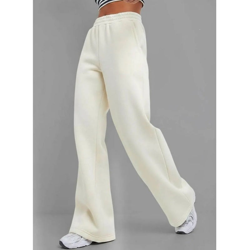 Damen nan fließende Palazzo-Loungehose mit extra weitem Bein elastischem Komfortbund und dezenten Eingrifftaschen Echo Archiv