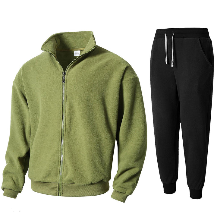 Herren Fleece Relaxanzug mit hohem Kragen Echoarchiv
