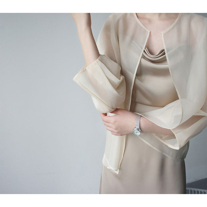 Damen Elegante Chiffonjacke mit weit ausgestellten Ärmeln Echoarchiv