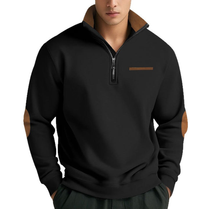 Herren Hochwertiges Sweatshirt mit Stehkragen und Reißverschluss Echoarchiv