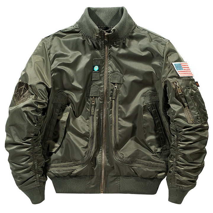 Herren nan windabweisende Pilot-Flightjacke mit modularen Fronttaschen, Ärmelorganizer und elastischem Bund Echo Archiv