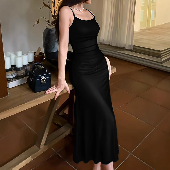 Damen langes Wickelkleid mit eleganter Silhouette und spaghettiträgen Echo Archiv