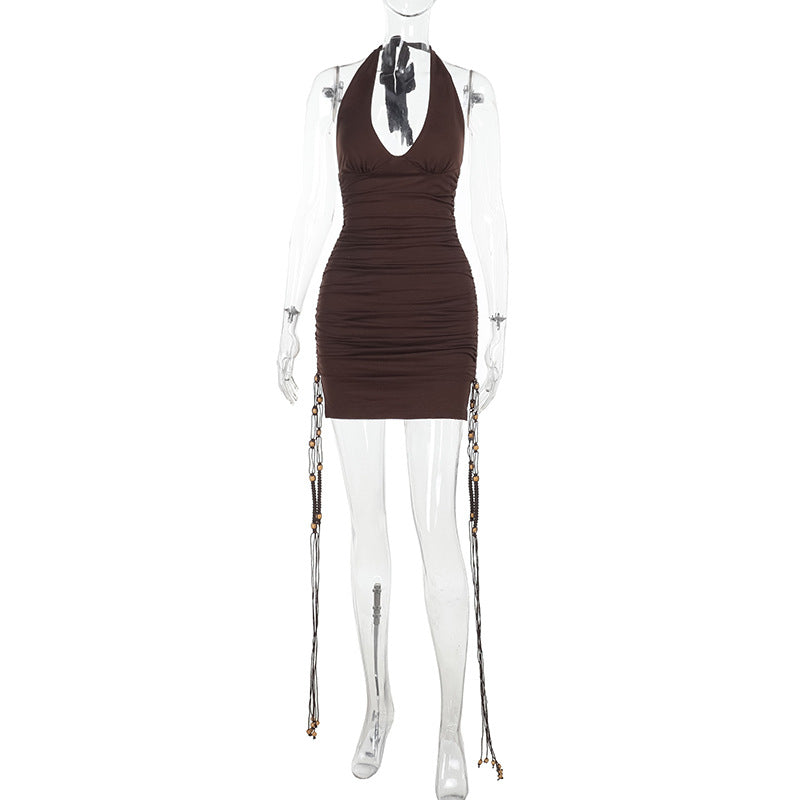 Damen Minikleid mit Raffungen und dekorativem Kettenbesatz Echo Archiv