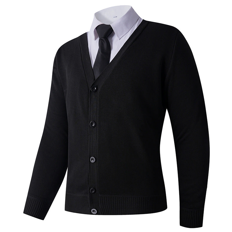 Herren Strickjacke mit V-Ausschnitt und Knopfverschluss Echoarchiv