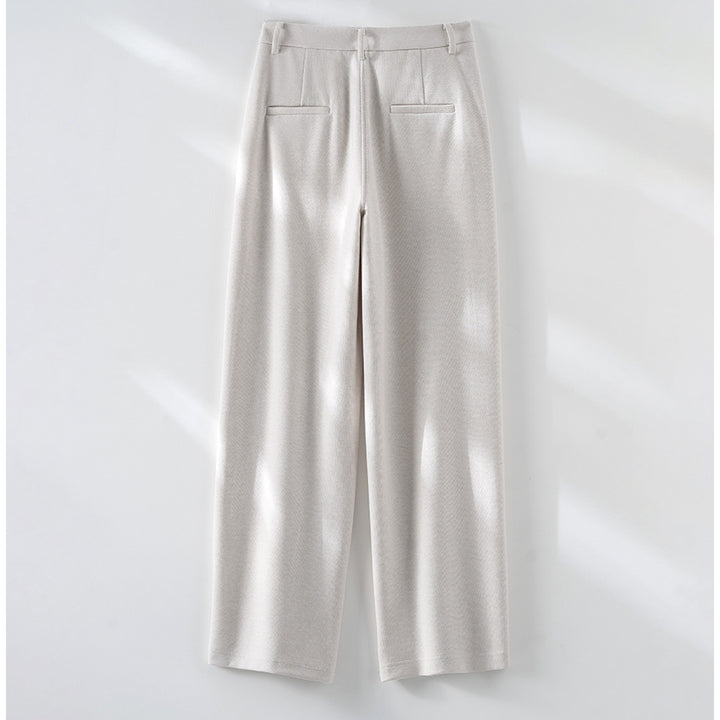 Damen Elegante High‑Waist Palazzo-Stoffhose mit Bügelfalte und dekorativer Mittelnaht Echoarchiv