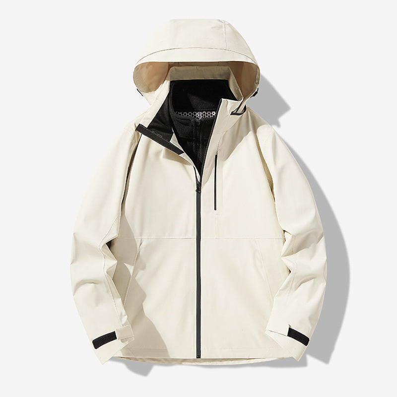 Herren Wasserdichte technische Softshell-Hybridjacke mit integriertem Fleecefutter und verstellbarer Kapuze Echo Archiv
