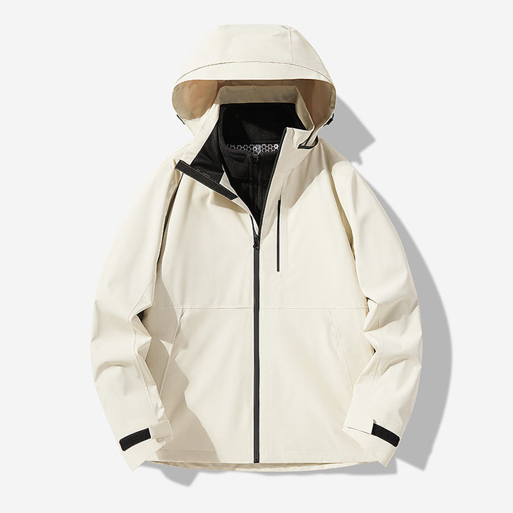 Herren Wasserdichte technische Softshell-Hybridjacke mit integriertem Fleecefutter und verstellbarer Kapuze Echo Archiv
