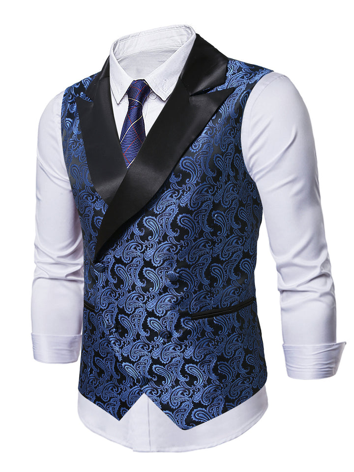 Herren elegante Paisley-Weste mit glänzendem Finish Echoarchiv