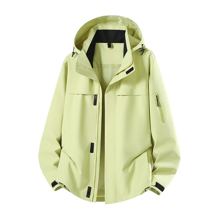Herren Leichte wasserabweisende Kapuzen-Softshell-Übergangsjacke mit Meshfutter & Utility-Taschen Echoarchiv
