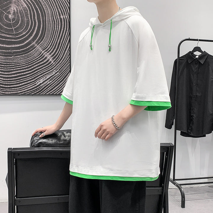 Herren Oversize T-Shirt mit Kapuze und atmungsaktiven Eigenschaften Echoarchiv