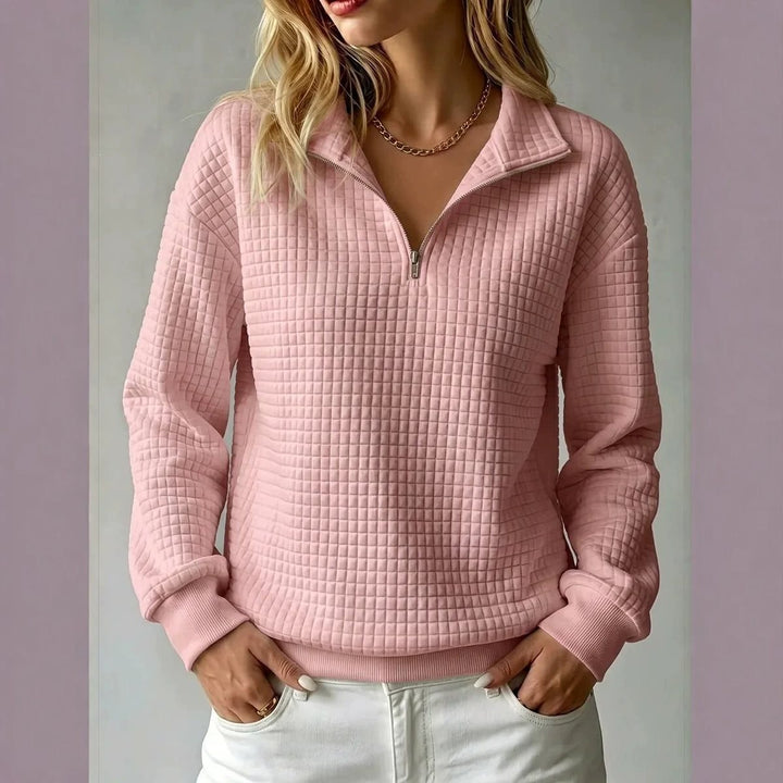 Damen Stepp-Fleece-Pullover mit halbem Reißverschluss und Stehkragen Echo Archiv