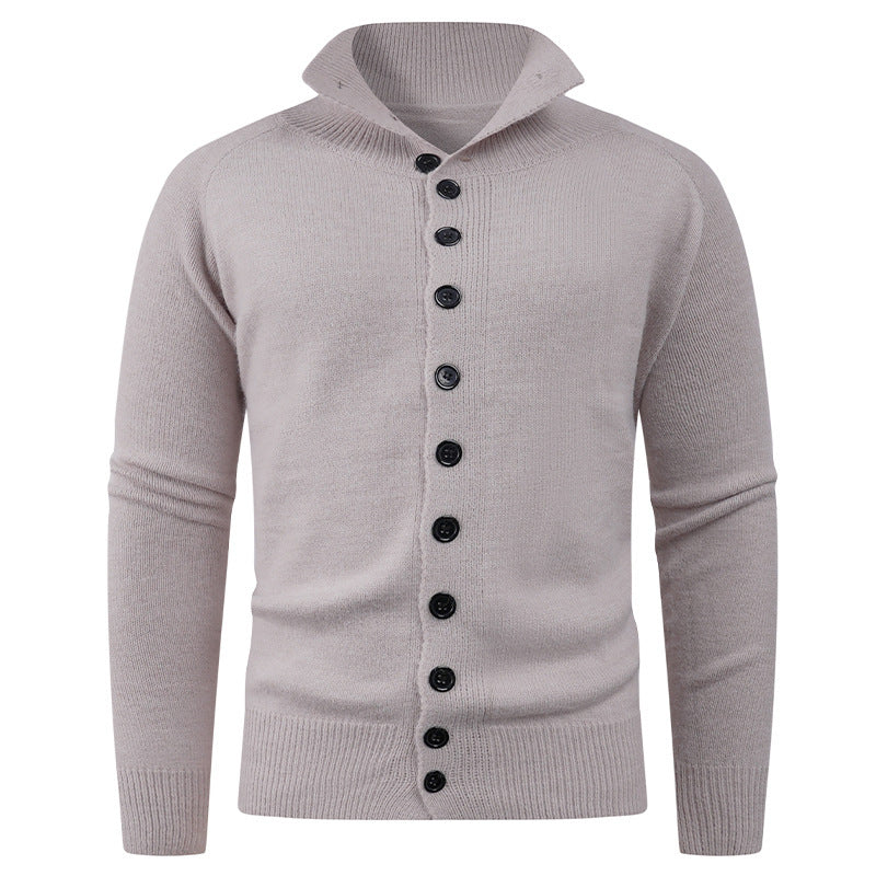 Herren Strickpullover mit hohem Kragen und Knopfverschluss Echoarchiv