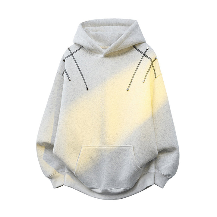 Unisex Oversize-Kapuzenpullover mit Kängurutasche und dekorativen Zugbändern Echoarchiv