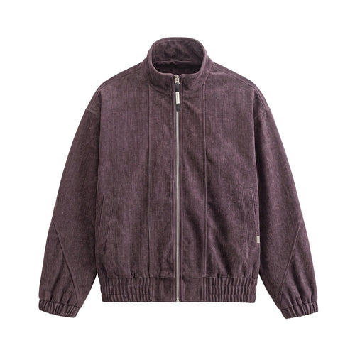 Unisex Boxy‑Bomberjacke aus strukturiertem Denim‑Optik mit hohem Stehkragen Echoarchiv
