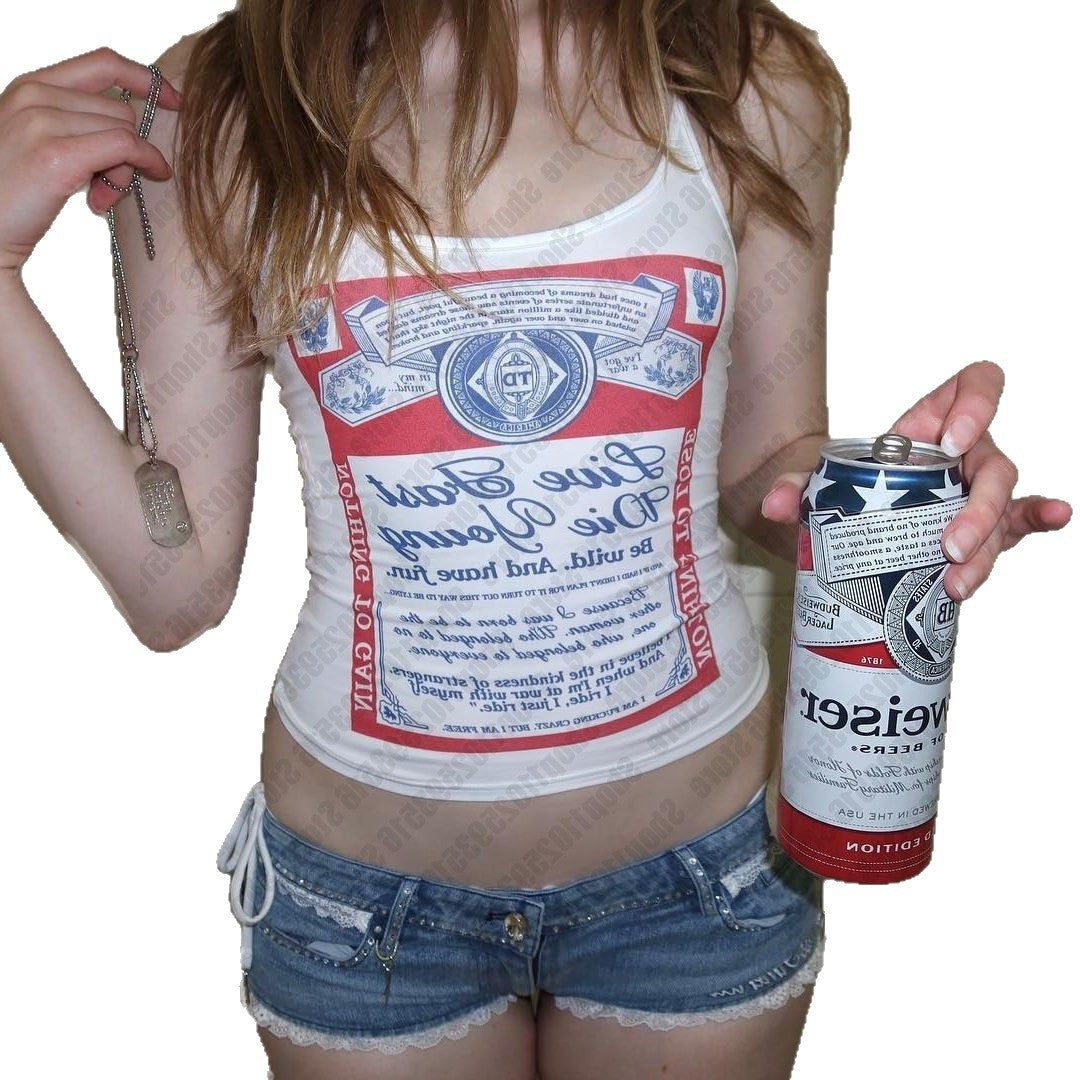 Damen ärmelloses Tanktop mit kreativem Druck Echo Archiv