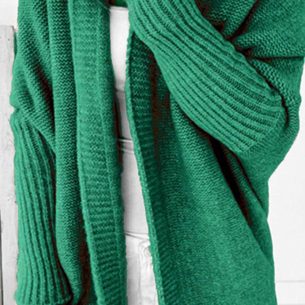 Damen Longline Kapuzen-Strickcardigan mit offener Front – Veloura
