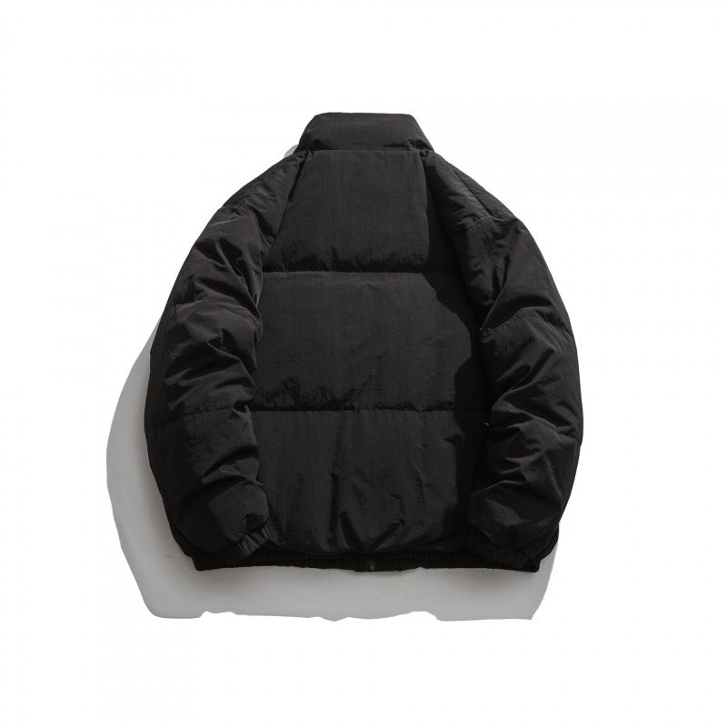 Unisex Oversize wattierte Steppjacke mit hohem Stehkragen, großen Pattentaschen und Crinkle-Effekt Echo Archiv