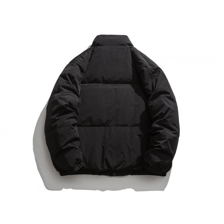 Unisex Oversize wattierte Steppjacke mit hohem Stehkragen, großen Pattentaschen und Crinkle-Effekt Echo Archiv