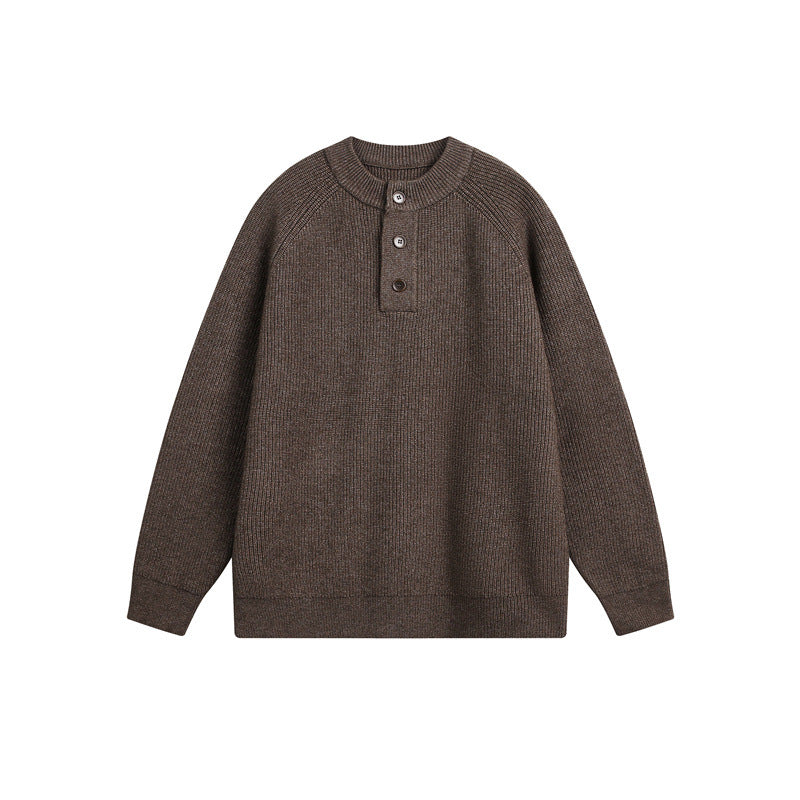 Unisex Rippsweater mit Henley-Knopfleiste und Raglanärmeln Echoarchiv