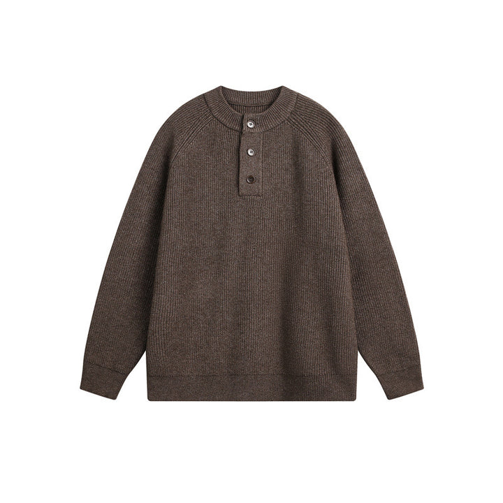 Unisex Rippsweater mit Henley-Knopfleiste und Raglanärmeln Echoarchiv