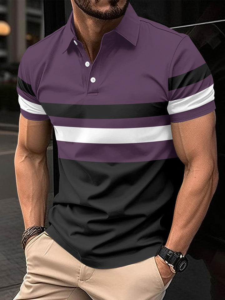 Herren Trendy Gestreiftes Aktiv Polo-Shirt Echoarchiv