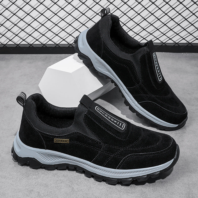Herren Slipper-Sneaker aus Veloursleder-Optik mit rutschfester Profilsohle Echoarchiv